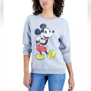 NWT Mickey Mouse Graphic Pullover Top Crew Neck Sweatshirt